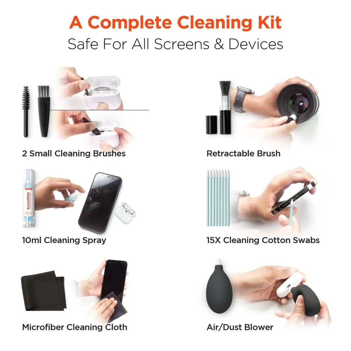 HyperGear ScreenWhiz 7-in-1 Tech Cleaning Kit - Best Cleaning Solution for All DevicesMobile & Laptop Accessoriesecody